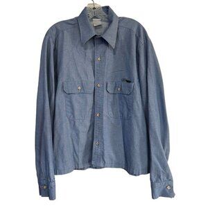 NSA National Safety Apparel FR Shirt Indura Ultra Soft Chambray Blue Men's Large